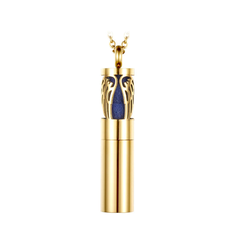 Vintage Angle Wings Necklace Aroma Diffuser Perfume Locket Pendant