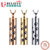 Ubelieve Stainless Steel Aromatherapy Pendant Necklace