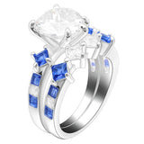 Ufooro Big Stone Zircon Ring Set for Women Wedding Engagement