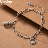 Thai Silver Mountain Wave Charms Bracelet 925 Silver Ethnic Jewelry