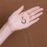 Mountain Wave 925 Silver Pendant Necklace Square Round