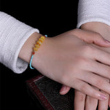 Natural Amber Bracelet with Turquoise Beads