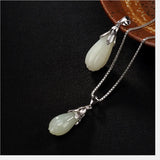 925 Silver Flower Pendant Natural Jade Magnolia Jewelry