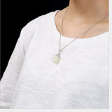 925 Silver Flower Pendant Natural Jade Magnolia Jewelry