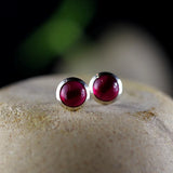 10MM Mini Studs Earrings Corundum HOT PINK 925 Silver Gemstones E1618