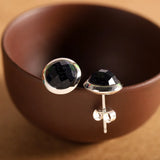 11MM Mini Corundum Earrings 925 Sterling Silver Studs Fine Jewelry E1630