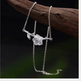 925 Silver Natural Crystal Necklace Women Fine Jewelry
