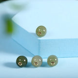 18K Mini Barrel Beads Jade Pendant Nature Hotan Golden Necklaces