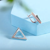 925 Sterling Silver Geometric Stud Earrings Glossy Silver