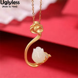 Tulip Magnolia Flower Necklace 925 Silver
