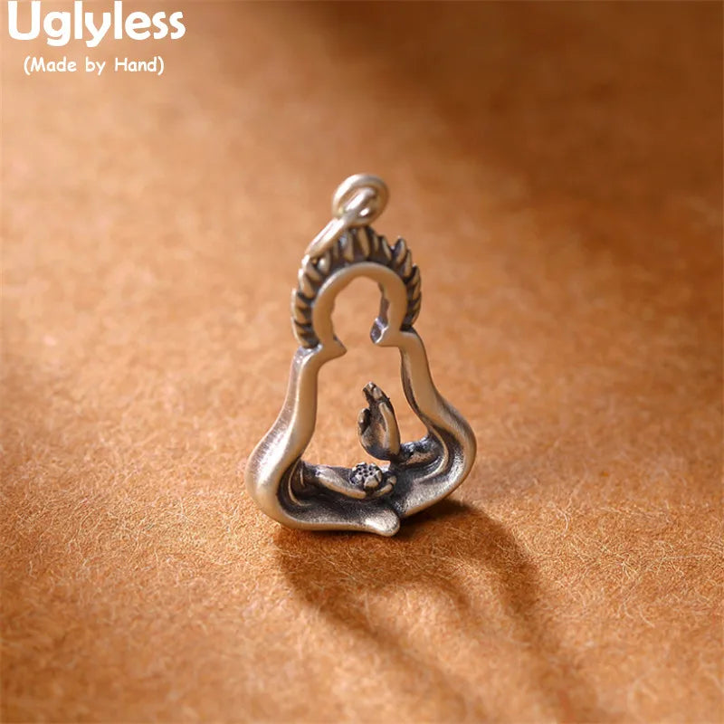 Buddha Hollow Pendants 925 Silver Necklaces