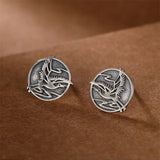 Thai Silver Flying Crane Studs Earrings for Women