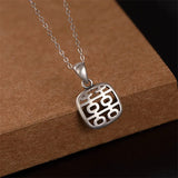 Ethnic Double XI Pendant Necklace 925 Silver