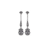 Chinese Longevity Wishes Jewelry 925 Silver Earrings for Women