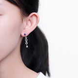 Vintage Chinese Thai Silver Lapis Agate Earrings 925 Silver