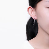 Vintage Chinese Thai Silver Lapis Agate Earrings 925 Silver