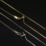 925 Silver Box Chain Necklace 1 MM Adjustable Choker