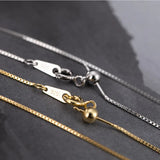 925 Silver Box Chain Necklace 1 MM Adjustable Choker