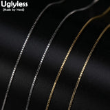 925 Silver Box Chain Necklace 1 MM Adjustable Choker
