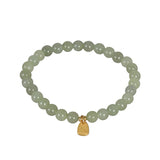 Hotan Jade Bracelet 6MM Gemstone 925 Sterling Silver Charms Bangle
