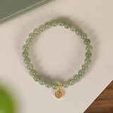 Hotan Jade Bracelet 6MM Gemstone 925 Sterling Silver Charms Bangle