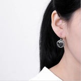 Ethnic Peacock Feather Earrings Hollow Vintage Thai Silver Jewelry
