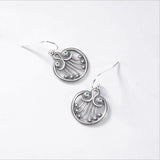 Ethnic Peacock Feather Earrings Hollow Vintage Thai Silver Jewelry