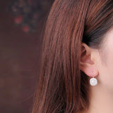 Sparkly Dark Sand Stones Square Earrings 925 Silver