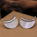 Exotic Hoops Earrings for Women 925 Sterling Silver Vintage Thai Silver Jewelry