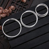 Women Minimalism 925 Silver Big Hoop Earrings Thin Brincos Bijoux