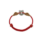 Hotan Jade Bracelet for Women, Braided Wings Infinity Rope Bracelet
