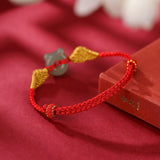 Hotan Jade Bracelet for Women, Braided Wings Infinity Rope Bracelet