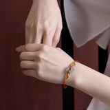 Hotan Jade Bracelet for Women, Braided Wings Infinity Rope Bracelet
