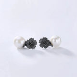 Baroque Pearl Flower Earrings 925 Silver