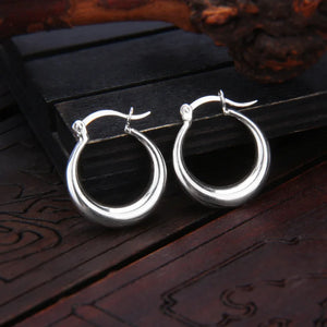 925 Sterling Silver Hollow Hoop Earrings for Women Shining Jewelry