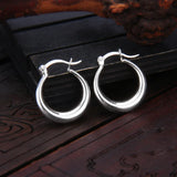 925 Sterling Silver Hollow Hoop Earrings for Women Shining Jewelry