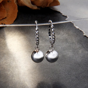 Silver Balls Dangle Earrings 925 Sterling Silver Brincos