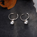 Silver Balls Dangle Earrings 925 Sterling Silver Brincos