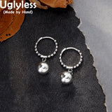 Silver Balls Dangle Earrings 925 Sterling Silver Brincos