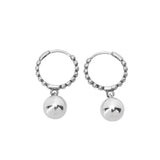 Silver Balls Dangle Earrings 925 Sterling Silver Brincos