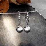 Silver Balls Dangle Earrings 925 Sterling Silver Brincos