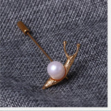 925 Silver Snail Ring & Brooch Set with Baroque Pearls