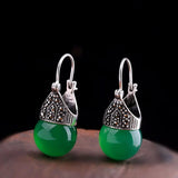 Candy Colors Chalcedony Dangle Earrings Thai Silver 925 Brincos Jewelry