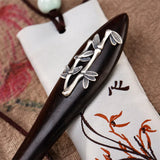 Thai Silver Hair Sticks Wood Hair Jewelry