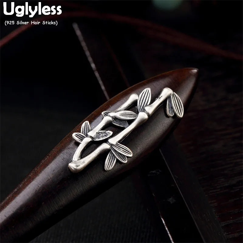 Thai Silver Hair Sticks Wood Hair Jewelry