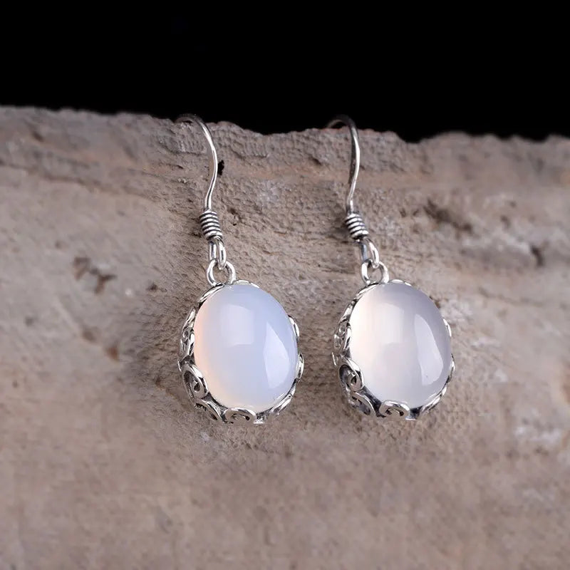 Multi-Color Chalcedony Thai Silver Earrings