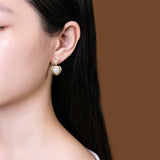 Heart Gemstone Earrings Natural Jade Agate Studs 925 Silver