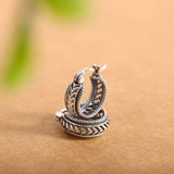 Thai Silver Hoop Earrings 925 Sterling Silver Vintage Jewelry