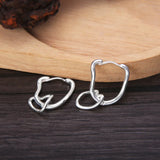 Sweet Heart Dangle Earrings 925 Silver Square Brincos