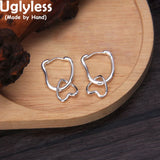 Sweet Heart Dangle Earrings 925 Silver Square Brincos
